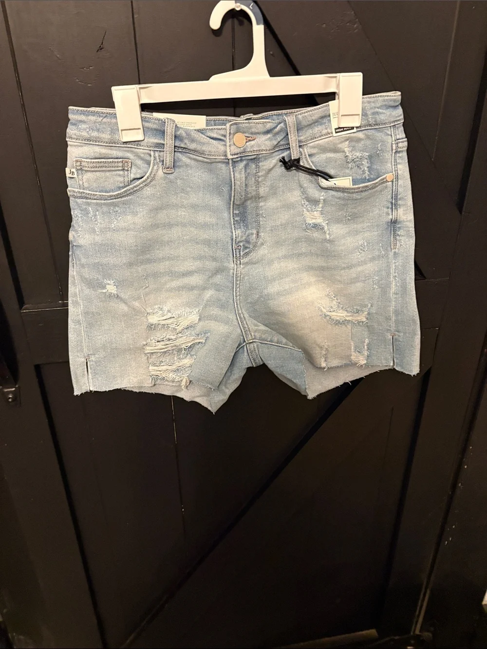 Judy Blue Light Blue Distressed Denim Shorts
